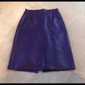 Firenze/Santa Barbara Genuine Plum Leather Skirt